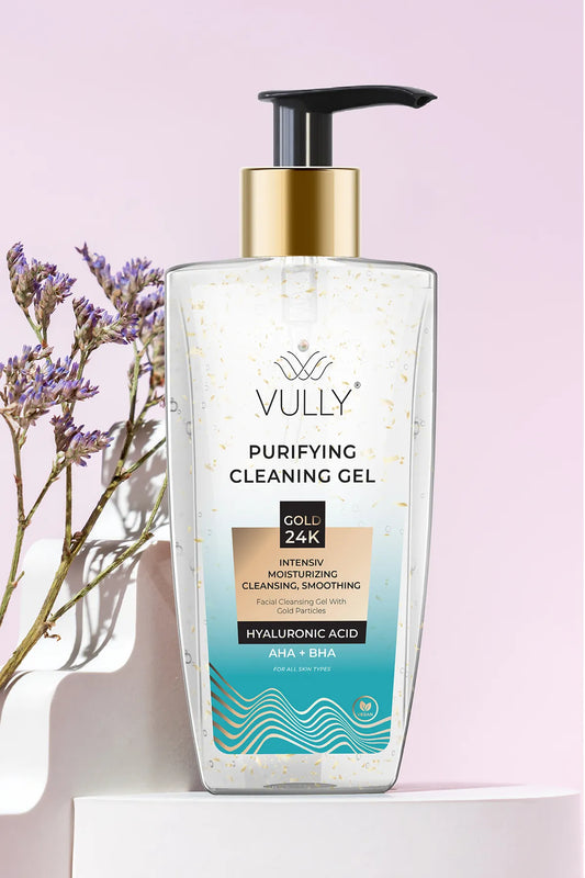 VULLY 24k Altın Parçacıklı Arındırıcı Nemlendirici Gözenek Sıkılaştırıcı Yüz Temizleme Jeli 200 Ml